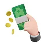 Cash in hand icon